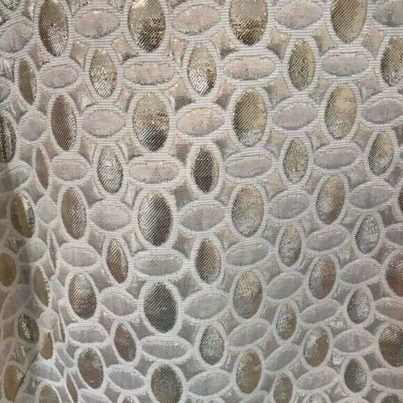 Amanda Uprichard Size S Metallic Gold Brocade Mini Sheath Dress Cocktail - Picture 6 of 7